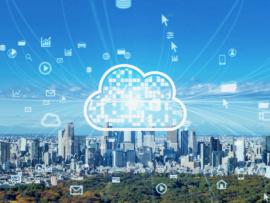 A cloud and other symbols representing trends in edge computing.
