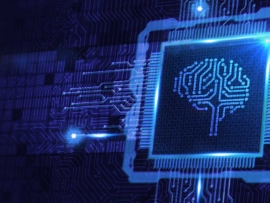Artificial intelligence and modern computer technology image concept.