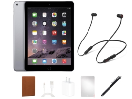 Grade A refurbished iPad Air and Beats earbuds.