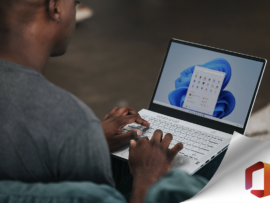 A laptop user using Windows.